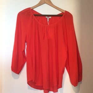 Joie Peasant Top. Color Mayan Red.